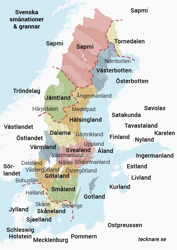 Sverige uppdelat i smånationer 12
